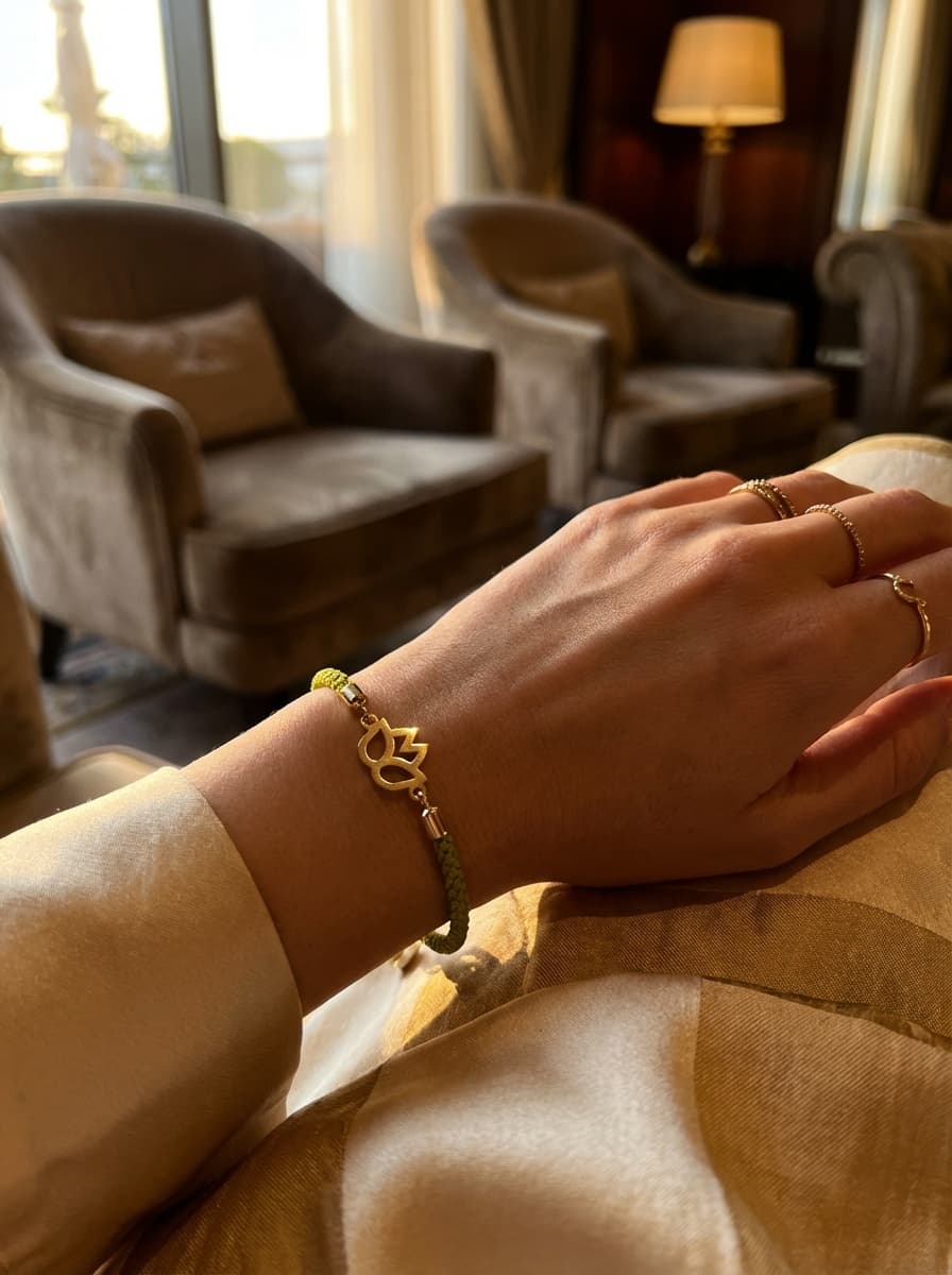 دستبند لیزری نخی سبز