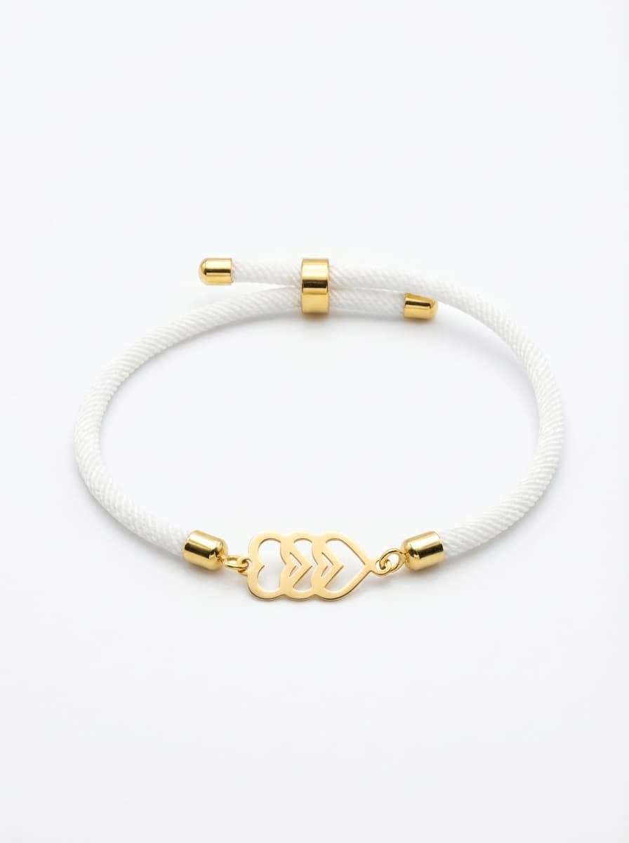 دستبند لیزری مخملی سفید طرح قلب