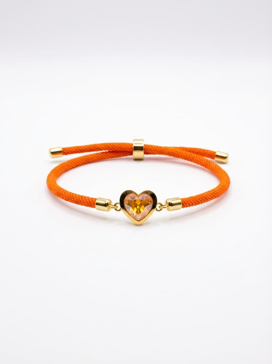 دستبند طلا قلب با سنگ سواروسکی