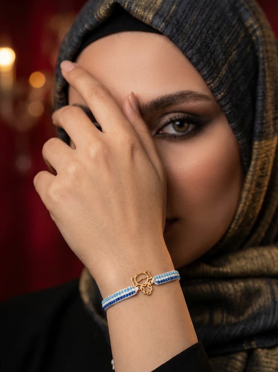 دستبند طلا میوکی طرح دختر