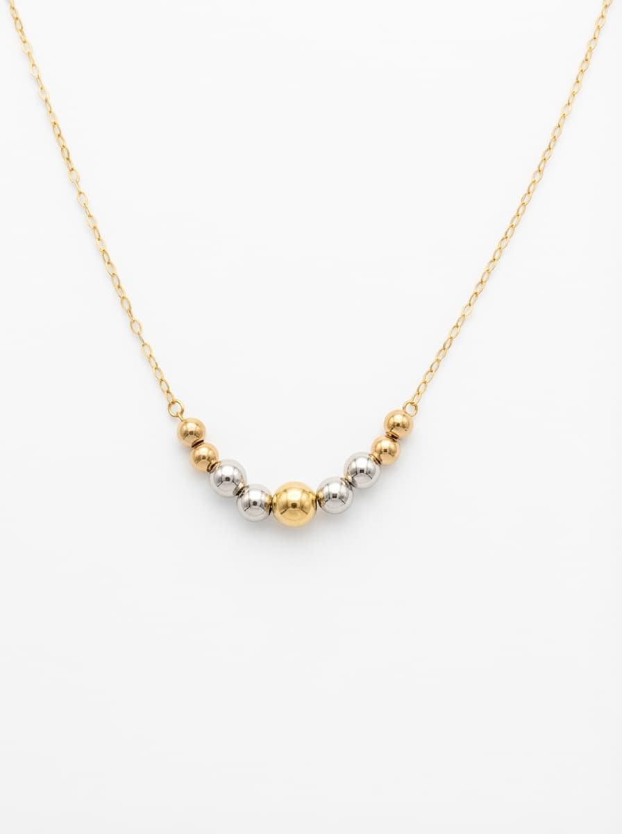 گردنبند طلا مینیمال طرح گوی سه رنگ