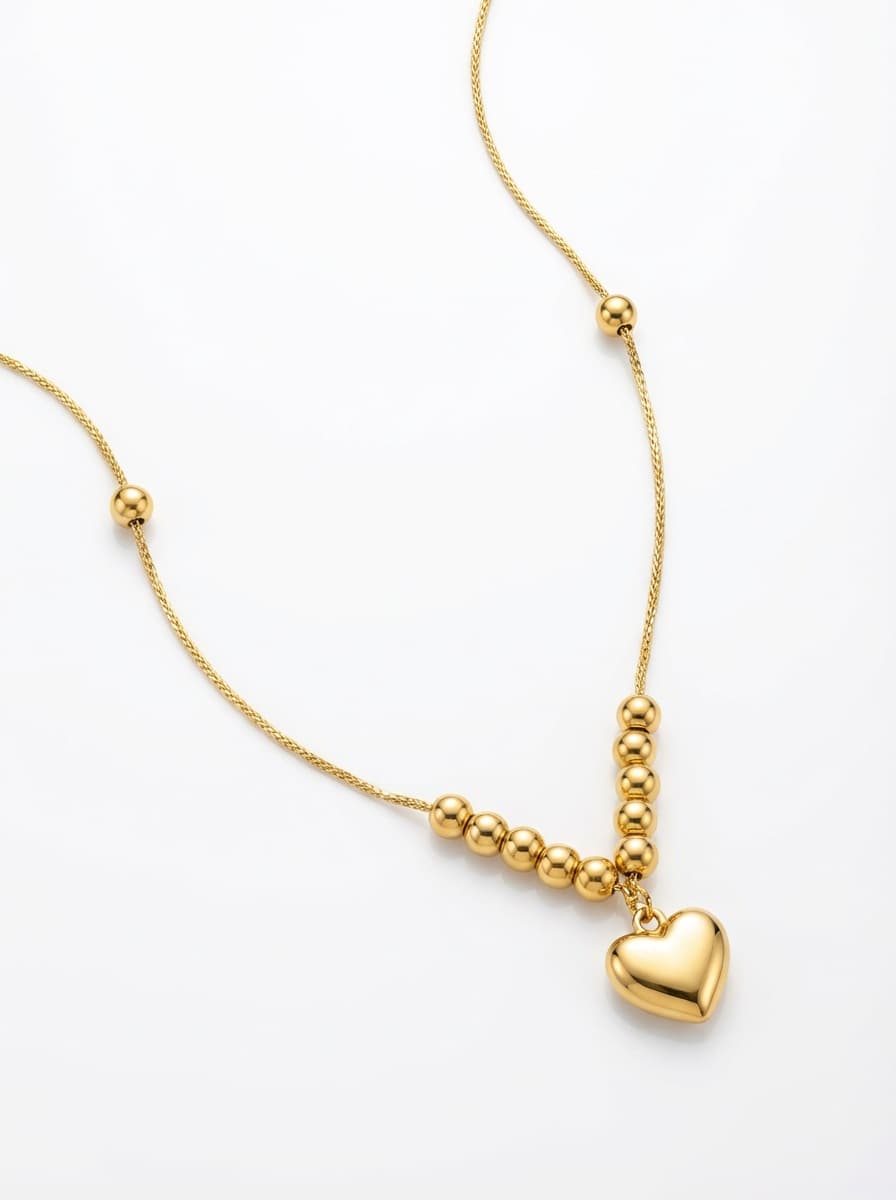 گردنبند طلا مینیمال لوکس طرح قلب‌و‌گوی
