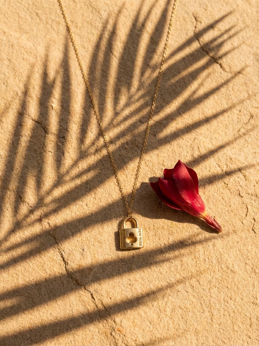 گردنبند طلا مینیمال طرح قفل تیفانی