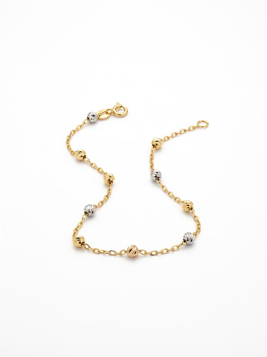 دستبند طلا مینیمال طرح گوی البرنادو