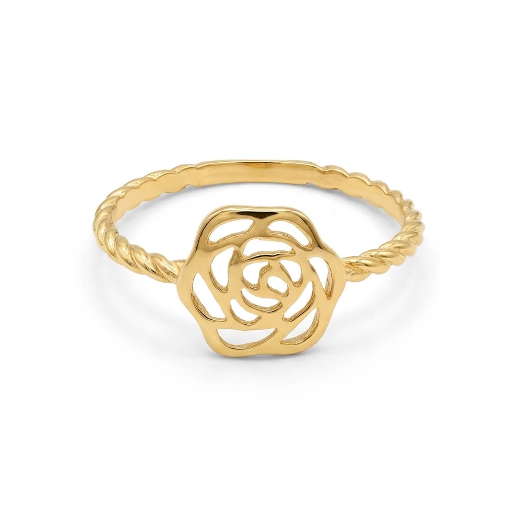 انگشتر طلا مینیمال طرح گل‌رز