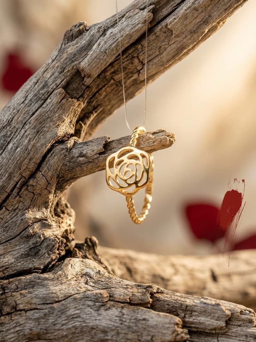 انگشتر طلا مینیمال طرح گل‌رز