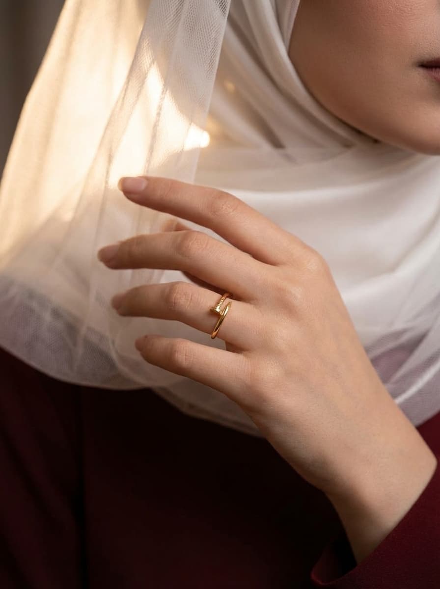 انگشتر طلا مینیمال طرح میخ