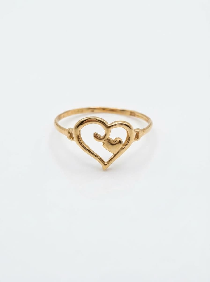 انگشتر طلا مینیمال طرح قلب ۲