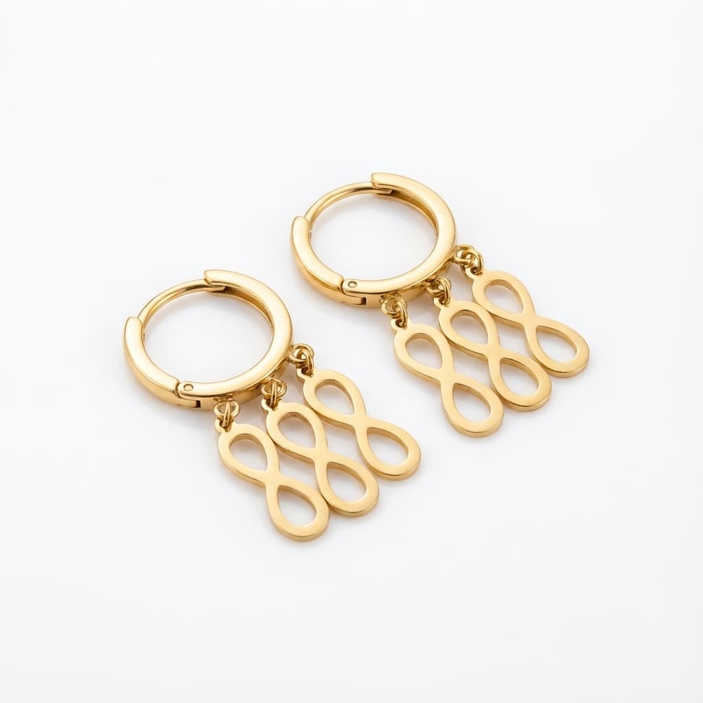 گوشواره طلا زنانه طرح بینهایت 