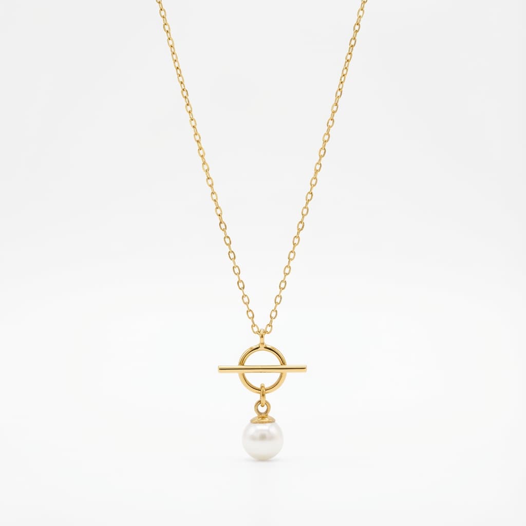 گردنبند طلا زنانه طرح تیفانی و مروارید