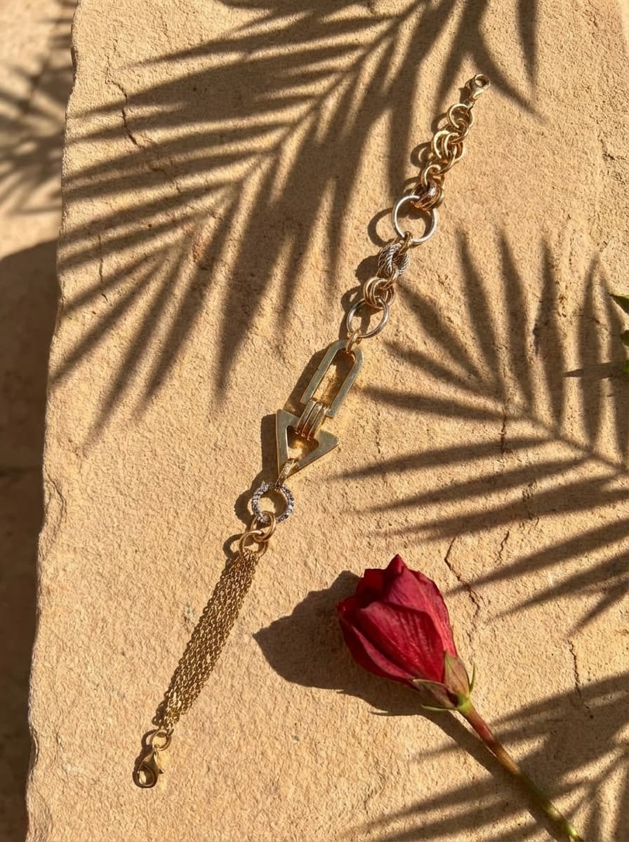 دستبند طلا زنانه تلفیقی