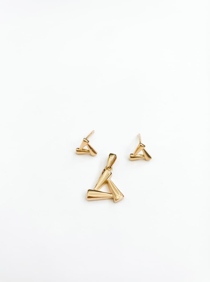 نیم ست طلا دخترانه برند TZ