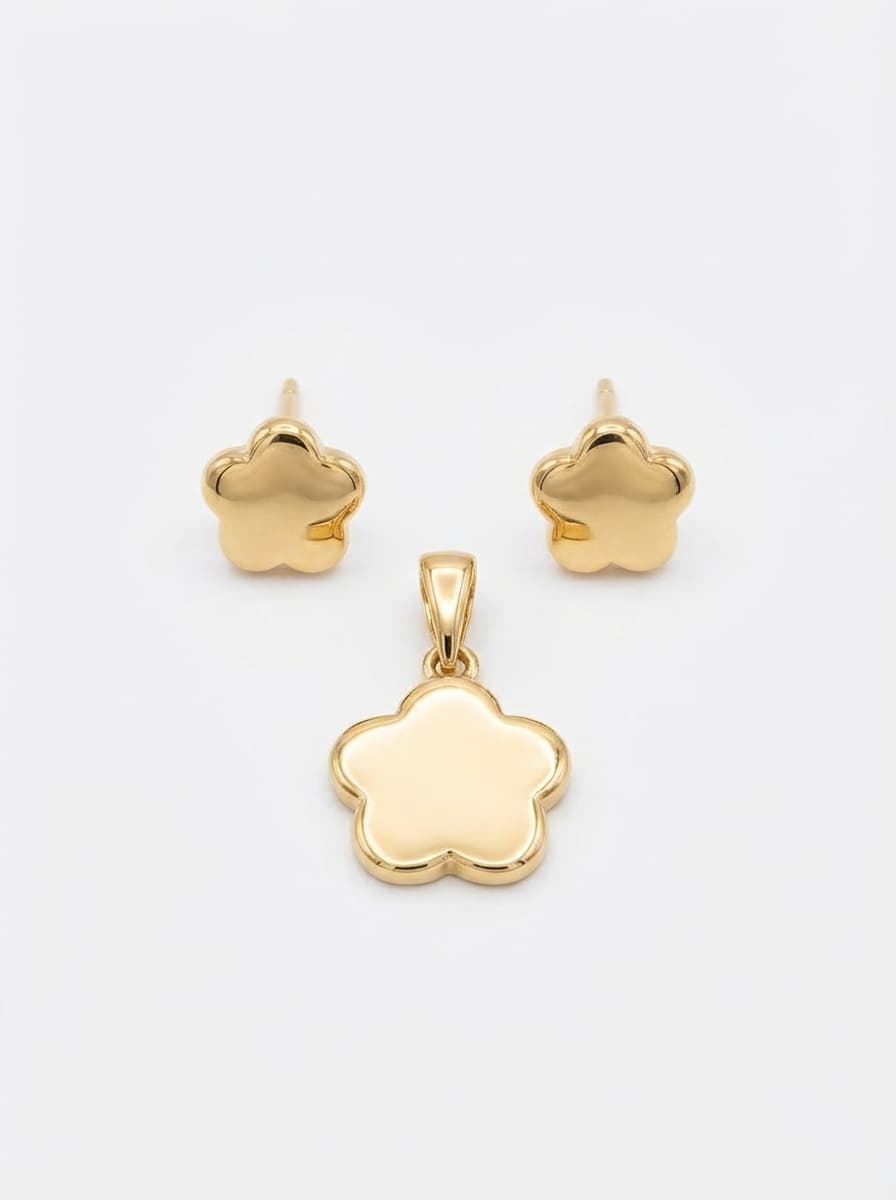 نیم ست طلا دخترانه برند TZ