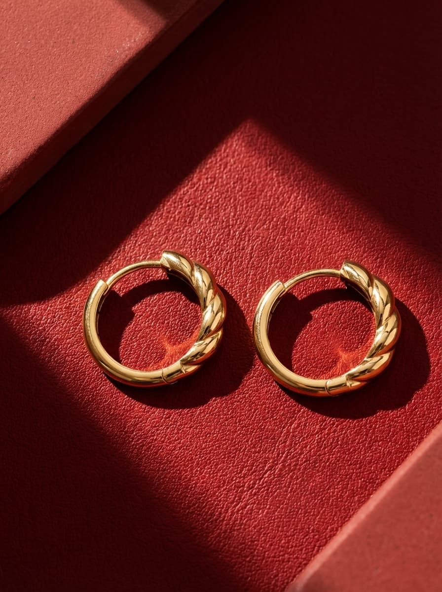 گوشواره طلا زنانه مدل پروفیلی برند النا