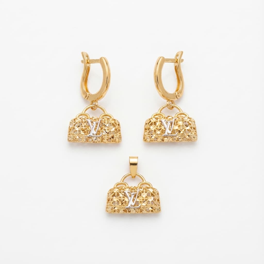 نیم ست طلا زنانه مدل تراش 