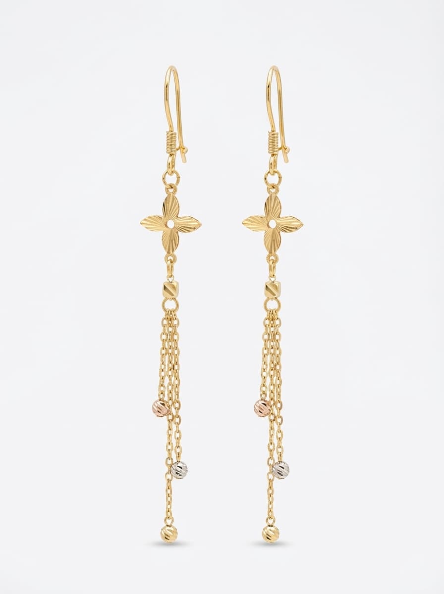 گوشواره عصایی طلا زنانه مدل تلفیقی 