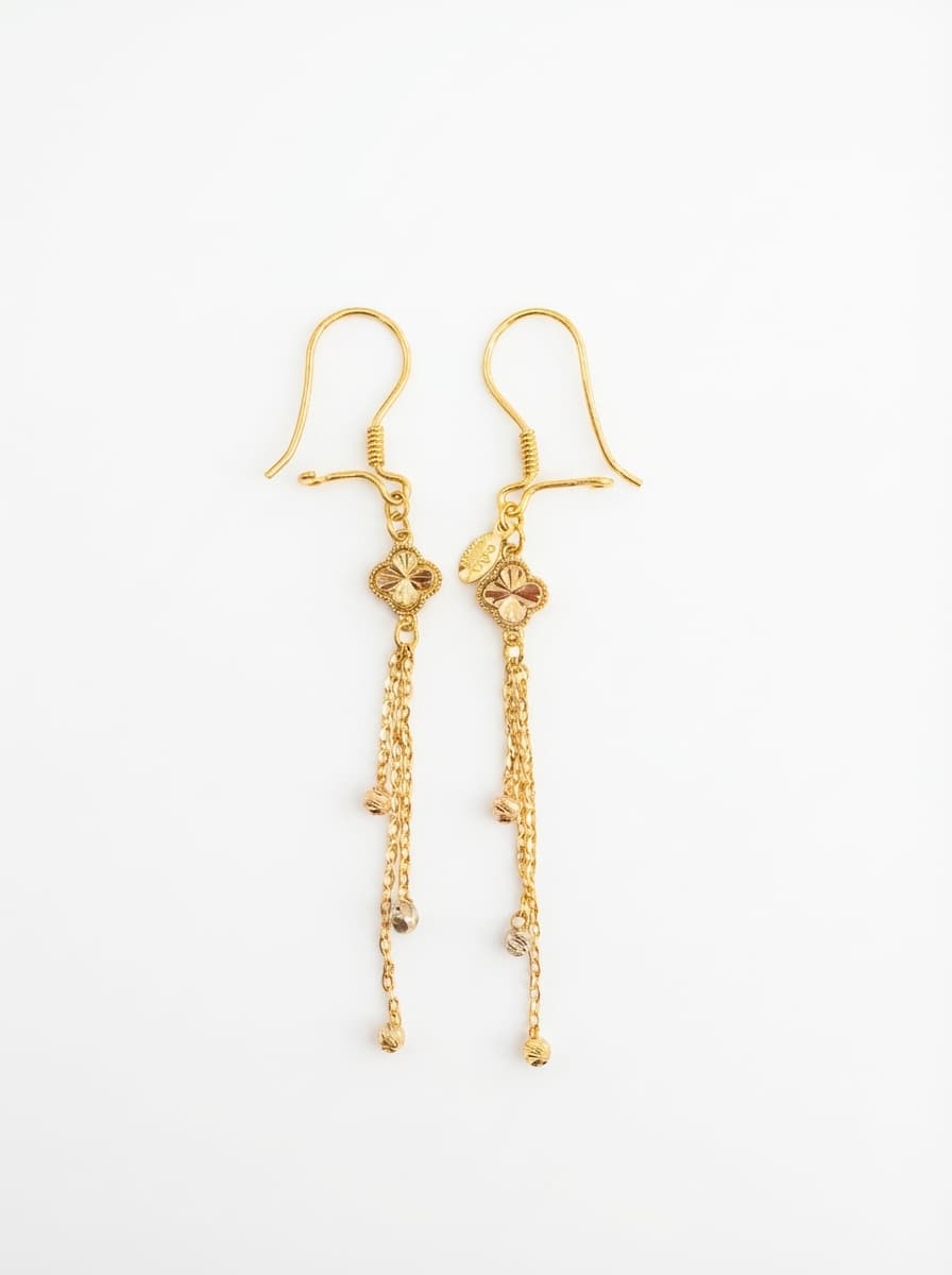 گوشواره طلا زنانه مدل ونکلیف تراش