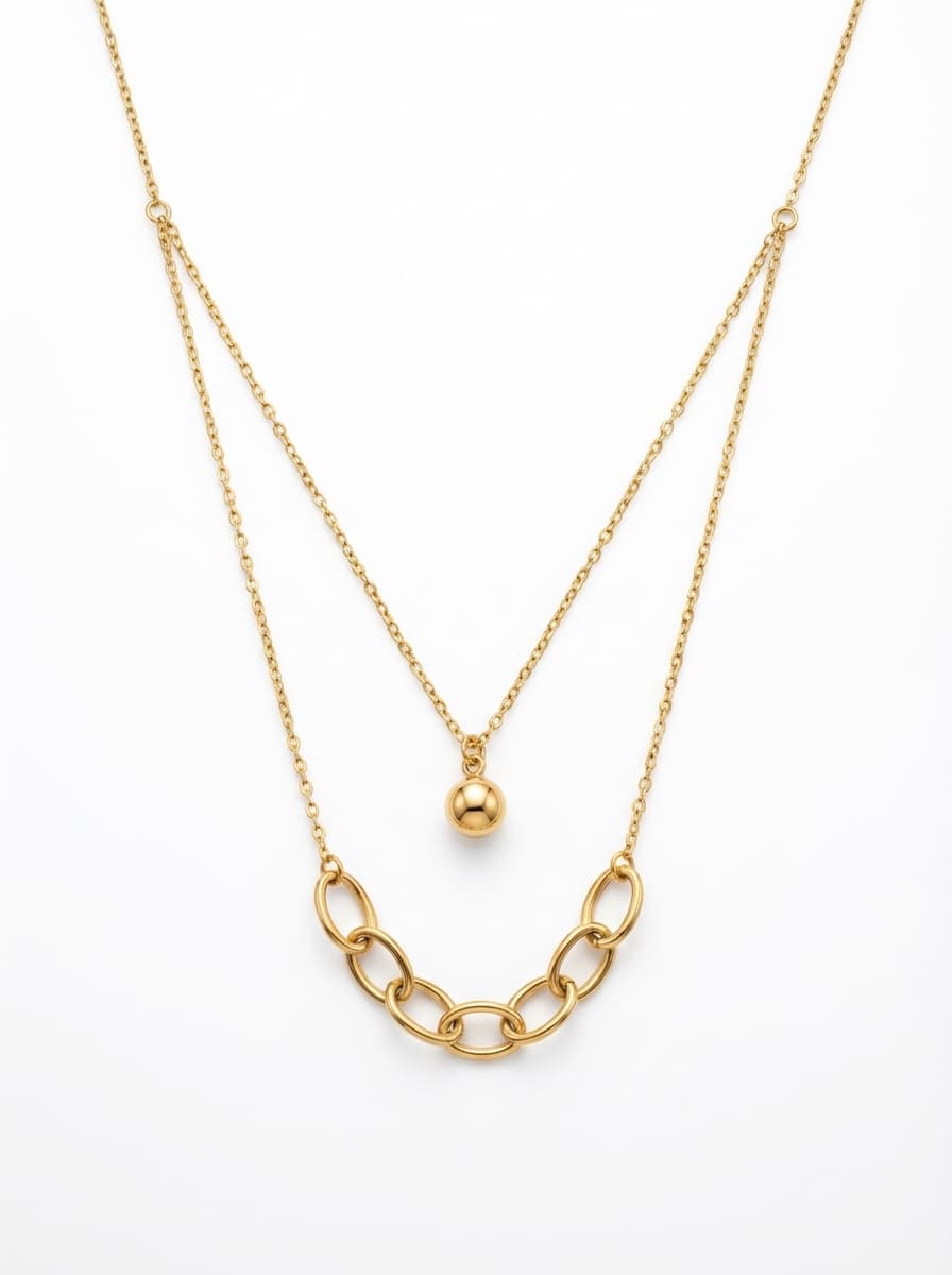 گردنبند طلا زنانه مدل تلفیقی برند جنتاش 