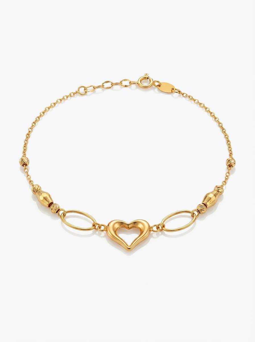 دستبند طلا زنانه طرح قلب  
