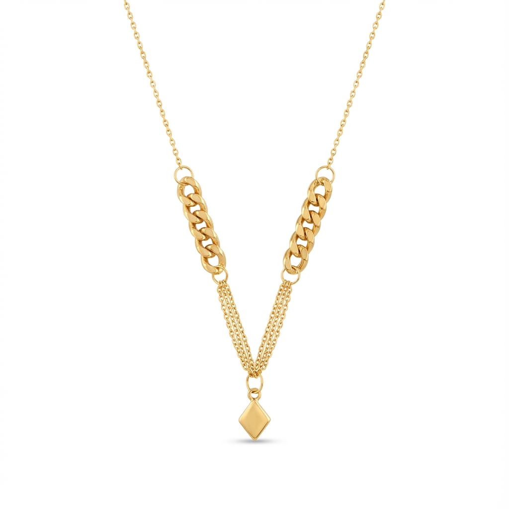 گردنبند طلا زنانه مدل تلفیقی برند ریحان