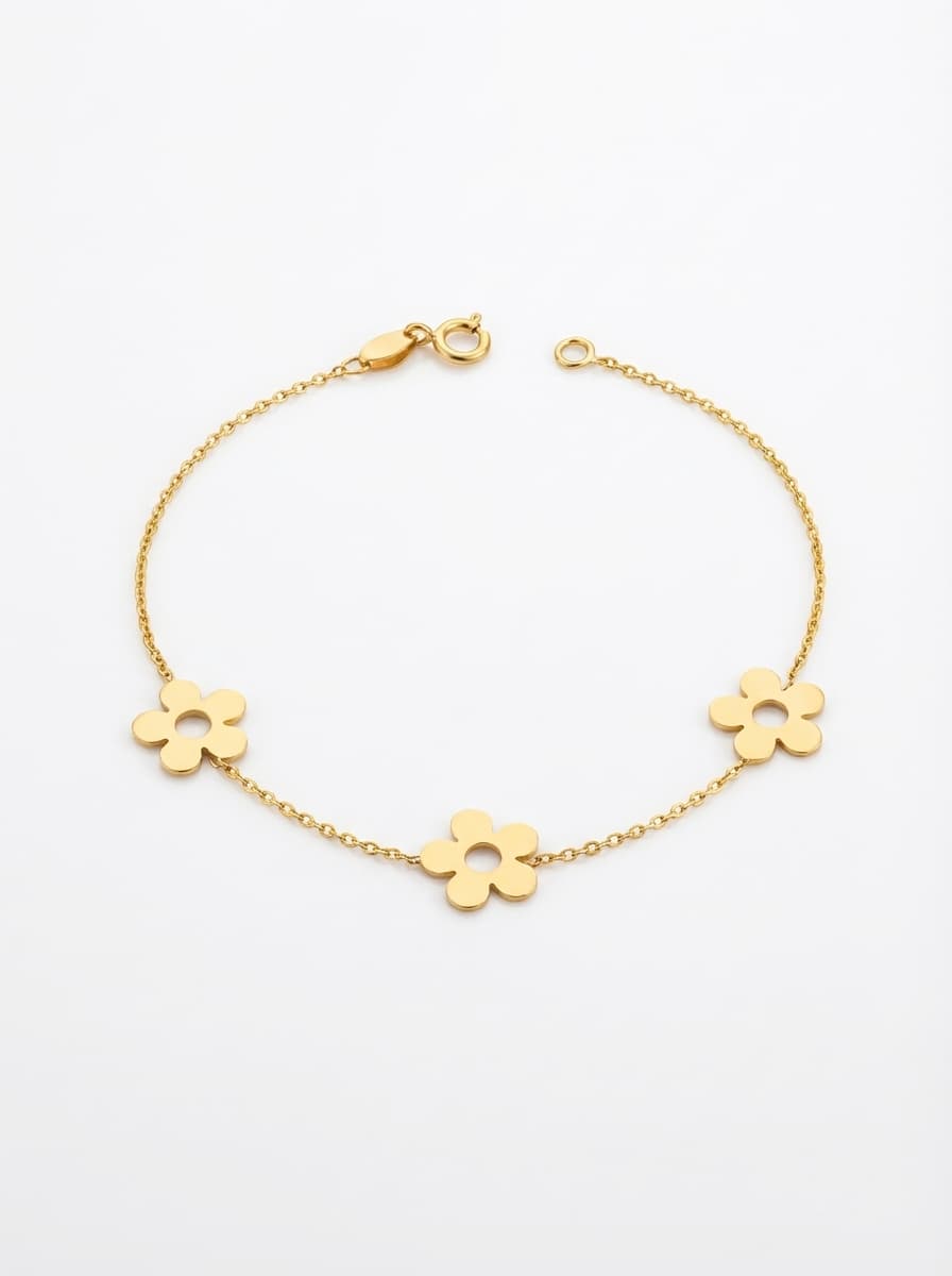 نیم ست طلا زنانه مدل پلاک گل